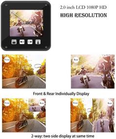 img 1 attached to 🏍️ VSYSTO Motorcycle Dash Cam: Waterproof, 160° Fish Eye, Dual Full HD 1080P Cameras, Night Vision Recorder with 2'' Screen