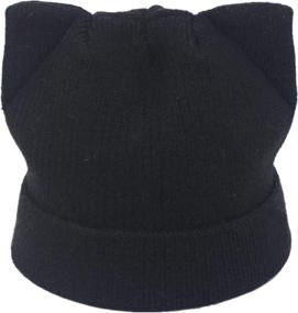 img 1 attached to 🐱 Fashionable Women's Cat Ear Beanie Hat: Stylish Wool Braided Knit for Cozy Winter Warmth