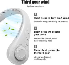 img 2 attached to 🌀 Stay Cool and Hands-Free with Asionper Portable Neck Fan - USB Rechargeable, Bladeless Design, 3 Speeds for Office, Outdoor, and Summer Cooling