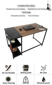 img 1 attached to 💻 DIMAR GARDEN Computer pc Desk with Metal Storage Shelves: The Ultimate Industrial Workstation for Home Office, Gaming, and Study