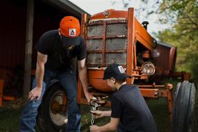 img 1 attached to 🧢 Allis Chalmers Hat with New Logo in Vibrant Orange and Black