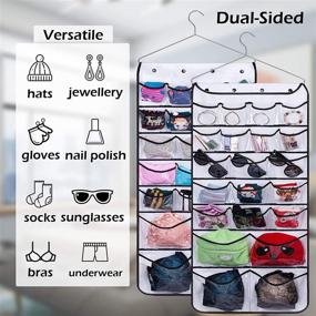 img 2 attached to 🧺 Misslo Hanging Dual-Sided Closet Organizers with 42 Pockets, 38.5 x 17.75-Inch