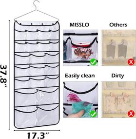 img 1 attached to 🧺 Misslo Hanging Dual-Sided Closet Organizers with 42 Pockets, 38.5 x 17.75-Inch