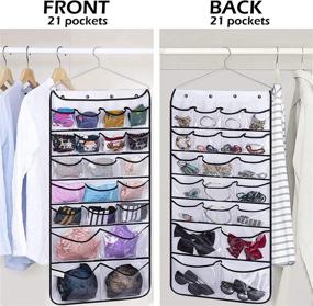 img 3 attached to 🧺 Misslo Hanging Dual-Sided Closet Organizers with 42 Pockets, 38.5 x 17.75-Inch