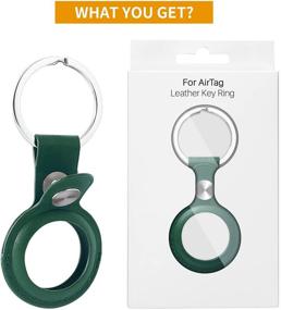 img 2 attached to 🔑 MITAIKO AirTag Keychain Leather Case - Protective Accessories with Hanging Buckle Keychain Hook | Waterproof & Anti-Scratch Gift Keychain Compatible with AirTag 2021 (Green)