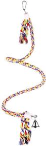 img 3 attached to 🦜 Bvanki Bird Toys: 94-Inch Long Parrot Bungee Rope Toys - Large, Medium, and Small Spiral Standing Toys for Parrots