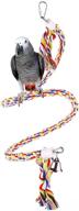 🦜 bvanki bird toys: 94-inch long parrot bungee rope toys - large, medium, and small spiral standing toys for parrots логотип