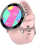 waterproof smart watch fitness tracker for women men, with heart rate monitor, step counter, sleep tracker, call message reminder - compatible with android samsung ios phones logo