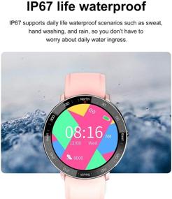 img 3 attached to Waterproof Smart Watch Fitness Tracker for Women Men, with Heart Rate Monitor, Step Counter, Sleep Tracker, Call Message Reminder - Compatible with Android Samsung iOS Phones