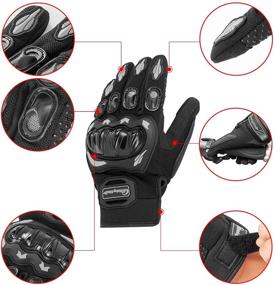 img 3 attached to 🧤 Seektop Motorcycle Gloves - Unisex Touchscreen Riding Gloves with Hard Knuckle, Full Finger Design - Breathable Motorbike Gear for Motocross, BMX, ATV, MTB, Cycling, and Climbing