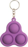 😍 mini push pop bubble sensory fidget toy - simple dimple silicone keychain stress reliever for kids and adults - anxiety autism toy (purple triangle) logo