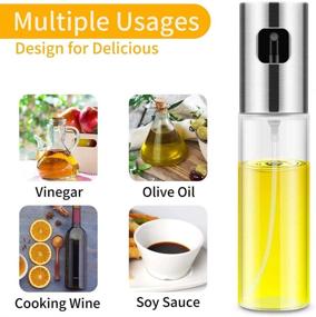 img 3 attached to 100ml Versatile Glass Oil Sprayer Bottle - Olive Oil Mister Spray for Cooking, Salad, BBQ, Kitchen Baking, Roasting