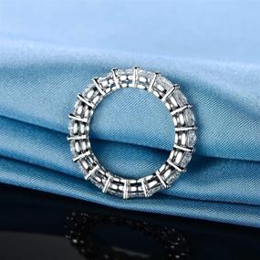 img 2 attached to 💍 Stunning 18K White Gold Filled Cubic Zirconia Eternity Band Ring for Women - A Timeless Statement Piece