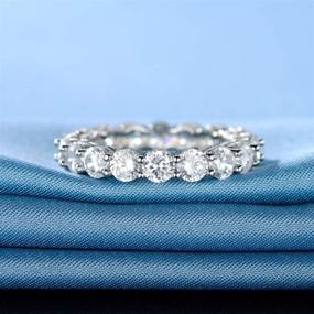 img 1 attached to 💍 Stunning 18K White Gold Filled Cubic Zirconia Eternity Band Ring for Women - A Timeless Statement Piece