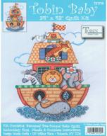 🦁 tobin noah's ark quilt stamped cross stitch kit: 34x43-inch - create stunning artwork! logo