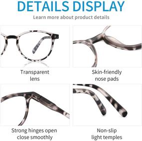 img 2 attached to Yuluki 5 Pack Blue Light Blocking Reading Glasses for Men and Women - Fashionable Computer Readers with Comfort Spring Hinges - Anti-Glare and Eyestrain Relief - 1.25 Strength