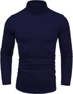 👕 lecgee men's slim fit thermal turtleneck t-shirt | long sleeve casual pullover shirt логотип