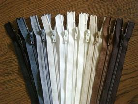 img 2 attached to 🔒 Set of 10 Pieces YKK Zippers - 14 Inch, Number 3 Nylon Coil in Assorted Neutral Colors