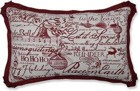 img 4 attached to Улучшите праздничное убранство с подушкой для поясницы Pillow Perfect Holiday Poinsettia, красная