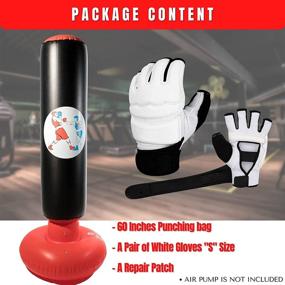 img 3 attached to 👶 Kid's Inflatable Punching Bag Set with Stand and Gloves - Ideal for Boxing Karate Practice and Energy Release - Includes Pair of White Martial Arts Gloves