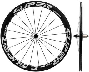 img 1 attached to 🚴 Superteam 50mm Clincher Wheelset: High-Performance 700c Carbon Wheels for Road Cycling Racing (White Decal)