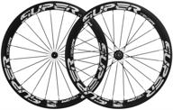 🚴 superteam 50mm clincher wheelset: high-performance 700c carbon wheels for road cycling racing (white decal) logo