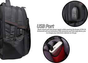 img 1 attached to 🎒 Ruigor RGB6424 Black Icon Backpack with RGB Lighting for Enhanced Visibility and Functionality