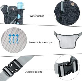 img 2 attached to 🔒 HECHZSO Waterproof Waist Bag with Water Bottle Holder for Women and Men - No Bounce Running Fanny Pack with Large Pouch, Adjustable Strap - Ideal for Gym, Jogging, Cycling, Traveling, Fitness, Hiking