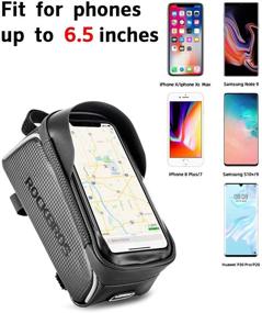 img 3 attached to Waterproof ROCKBROS Bike Phone Bag with iPhone Xs Max 11 Pro Plus, Samsung S10 Compatibility - Bicycle Front Frame Bag for Convenient and Safe Phone Accessory Storage