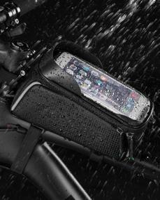 img 1 attached to Waterproof ROCKBROS Bike Phone Bag with iPhone Xs Max 11 Pro Plus, Samsung S10 Compatibility - Bicycle Front Frame Bag for Convenient and Safe Phone Accessory Storage