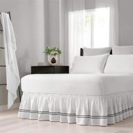🛏️беспрепятственная установка: обхватывающий простой подгон кровати баратта wrap around для queen/king bedskirt - 18-дюймовое покрытие, уголь логотип
