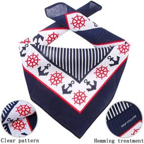 img 1 attached to 🐱 Yewong 2 Pieces Pet Sailors Costume Accessory Set - Cat Dog White Captain Hat with Anchor Bandana Scarf - Cat Puppy Navy Halloween Cosplay Costume Party Supplies (Set-C)