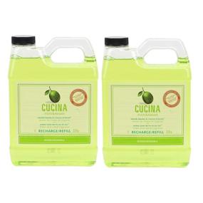 img 4 attached to 🍋 Purifying Hand Wash Refill - Cucina 33.8 Oz Plastic Jug, Lime Zest (Set of 2)