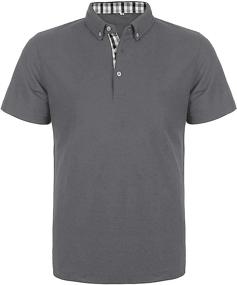 img 4 attached to Breathable Short Sleeve White Polos for Men - Clothing and Shirts