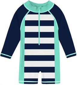 img 4 attached to 👶 TUPOMAS Baby Toddler Boys Girls Swimsuit - UPF 50+ Rashguard Swimwear - Long Sleeve One-Piece Bathing Suits 6-36 Months