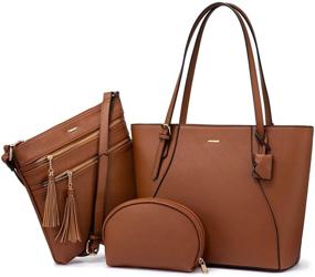 img 4 attached to LOVEVOOK Women's Handbags Shoulder Satchel with Handle and Matching Wallet