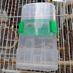 img 2 attached to 🐦 POPETPOP Bird Water and Food Dispenser - 2PCS Automatic Feeder Parrot Drinker Bottle Container Pet Bird Dual-Use Feeder Bird Food Dispenser