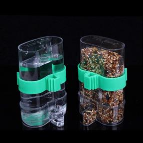 img 1 attached to 🐦 POPETPOP Bird Water and Food Dispenser - 2PCS Automatic Feeder Parrot Drinker Bottle Container Pet Bird Dual-Use Feeder Bird Food Dispenser