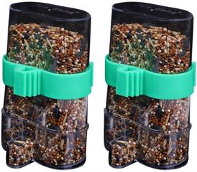 img 4 attached to 🐦 POPETPOP Bird Water and Food Dispenser - 2PCS Automatic Feeder Parrot Drinker Bottle Container Pet Bird Dual-Use Feeder Bird Food Dispenser