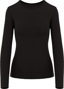 img 4 attached to 👚 ClothingAve. Women's Comfortable Long Sleeve Round Neck Undershirt Fitted Top - Layering, Work, All Season - Value-Pack Options