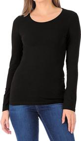 img 2 attached to 👚 ClothingAve. Women's Comfortable Long Sleeve Round Neck Undershirt Fitted Top - Layering, Work, All Season - Value-Pack Options