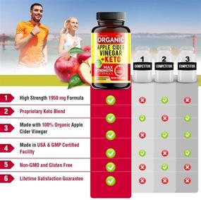 img 2 attached to 🍎 Apple Cider Vinegar Capsules с высоким содержанием с Матерью + Кето BHB - 1950 мг, Кето Таблетки для Похудения - Пилюли яблочного уксуса для похудения, Кето Пилюли Для Похудения - Дополнительное средство для похудения