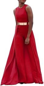 img 3 attached to 👗 Stylish Sleeveless High Waist Overlay Jumpsuit Romper for Women - Wide Leg and Elegant Design by MAGICMK