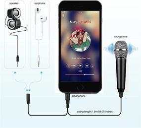 img 2 attached to Uniwit Mini Portable Vocal/Instrument Microphone with Holder Clip- Black: Enhance Your Mobile & Laptop Audio - Compatible with Apple iPhone, Samsung Android, Notebooks & More