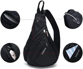 img 1 attached to 🎒 TINYAT Sling Crossbody Shoulder Backpack: Compact and Convenient Storage Solution