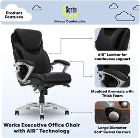 img 3 attached to Serta CHR200128 Works Executive Black Furniture