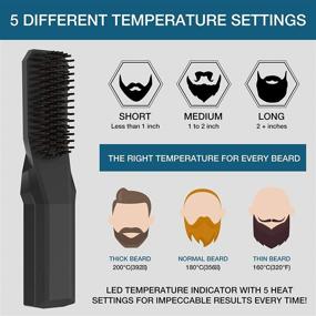 img 3 attached to 🧔 Cordless Beard Straightener with Rechargeable LCD Display - Professional Brush for Men's Beard Straightening - Ideal for Travel & Home Use