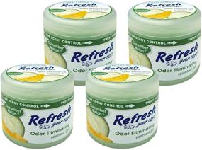 img 1 attached to 🚗 Refreshing Gel Car, Home & Office Air Freshener, Cucumber Melon Scented (Pack of 4) - 4.5 oz Cans