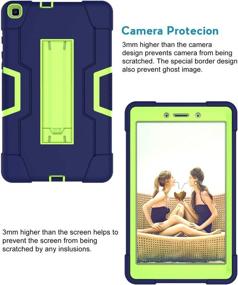 img 2 attached to Cantis Galaxy Tab A 8.0 2019 Case - Slim Heavy Duty Shockproof Rugged Protection for Galaxy Tab A 8.0 Inch 2019 (SM-T290/T295), Navy Blue+Green