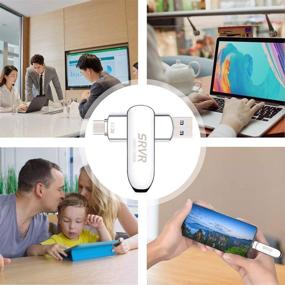 img 3 attached to SRVR-Флеш-накопитель 128 ГБ - USB C 2-в-1 двойной интерфейсный OTG флеш-накопитель для смартфонов на Android, MacBook и планшетов